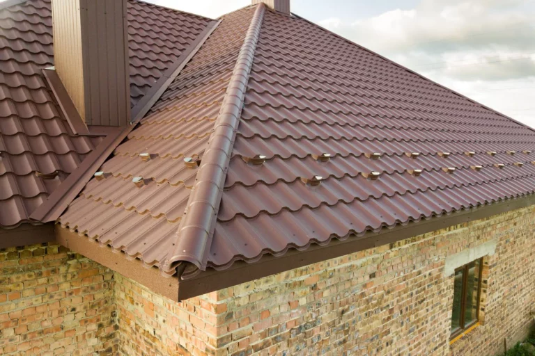 brown metal roof shingles