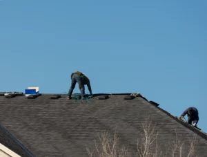 roofer doing an emergency repair